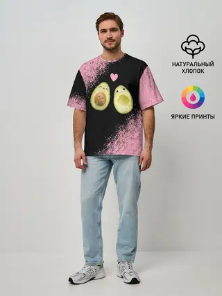 Мужская футболка оверсайз / Авокадо