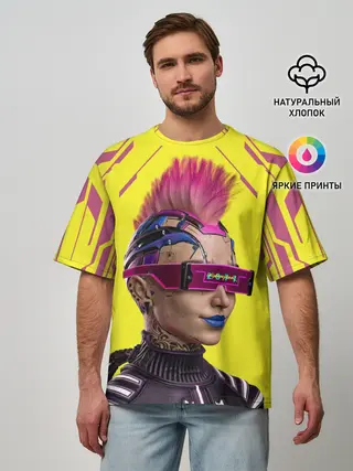 Мужская футболка оверсайз / CYBERPUNK 2077 | КИБЕРПАНК