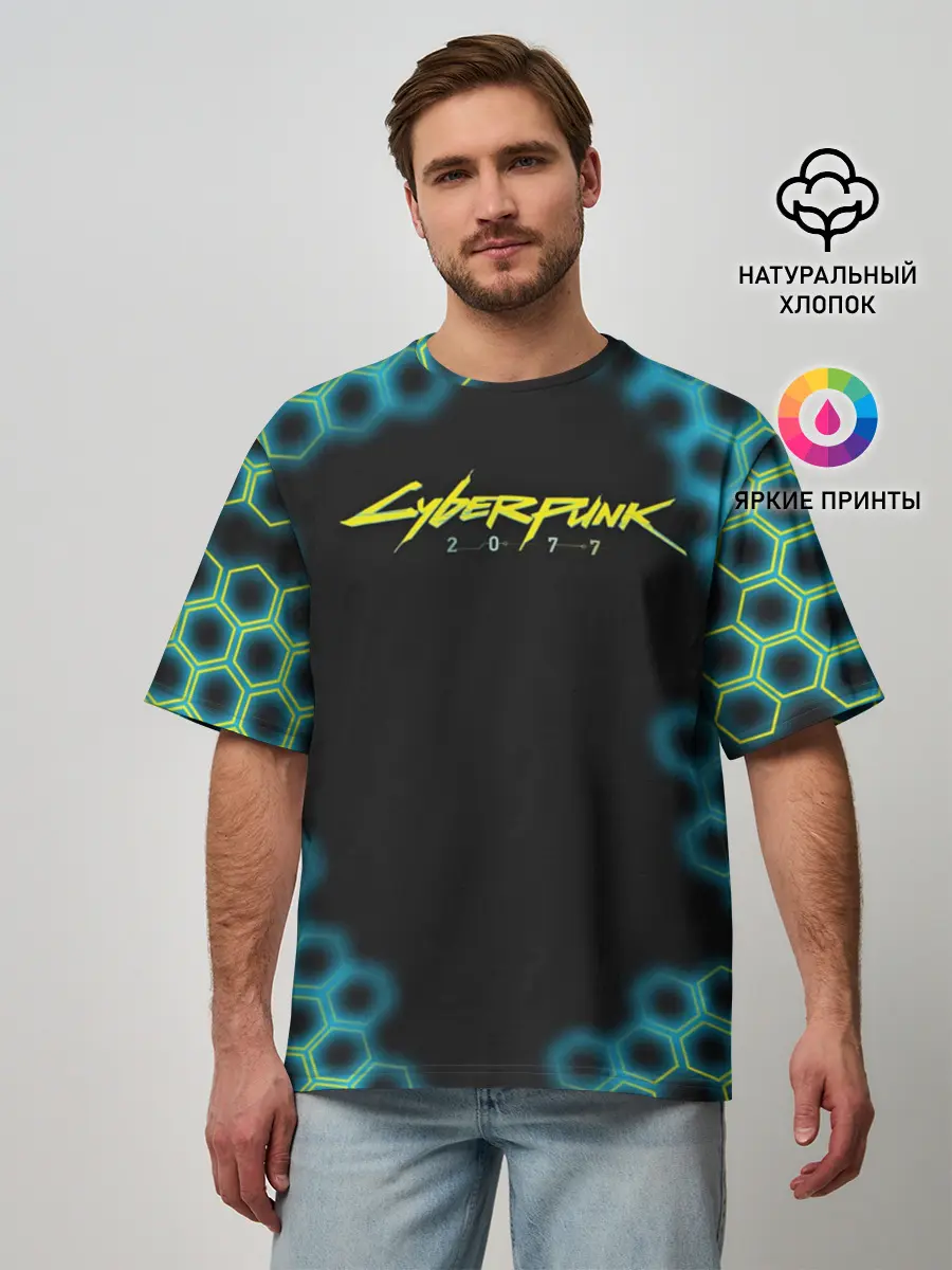Мужская футболка оверсайз / CYBERPUNK 2077