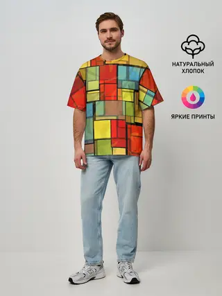 Мужская футболка оверсайз / ГЕОМЕТРИЯ