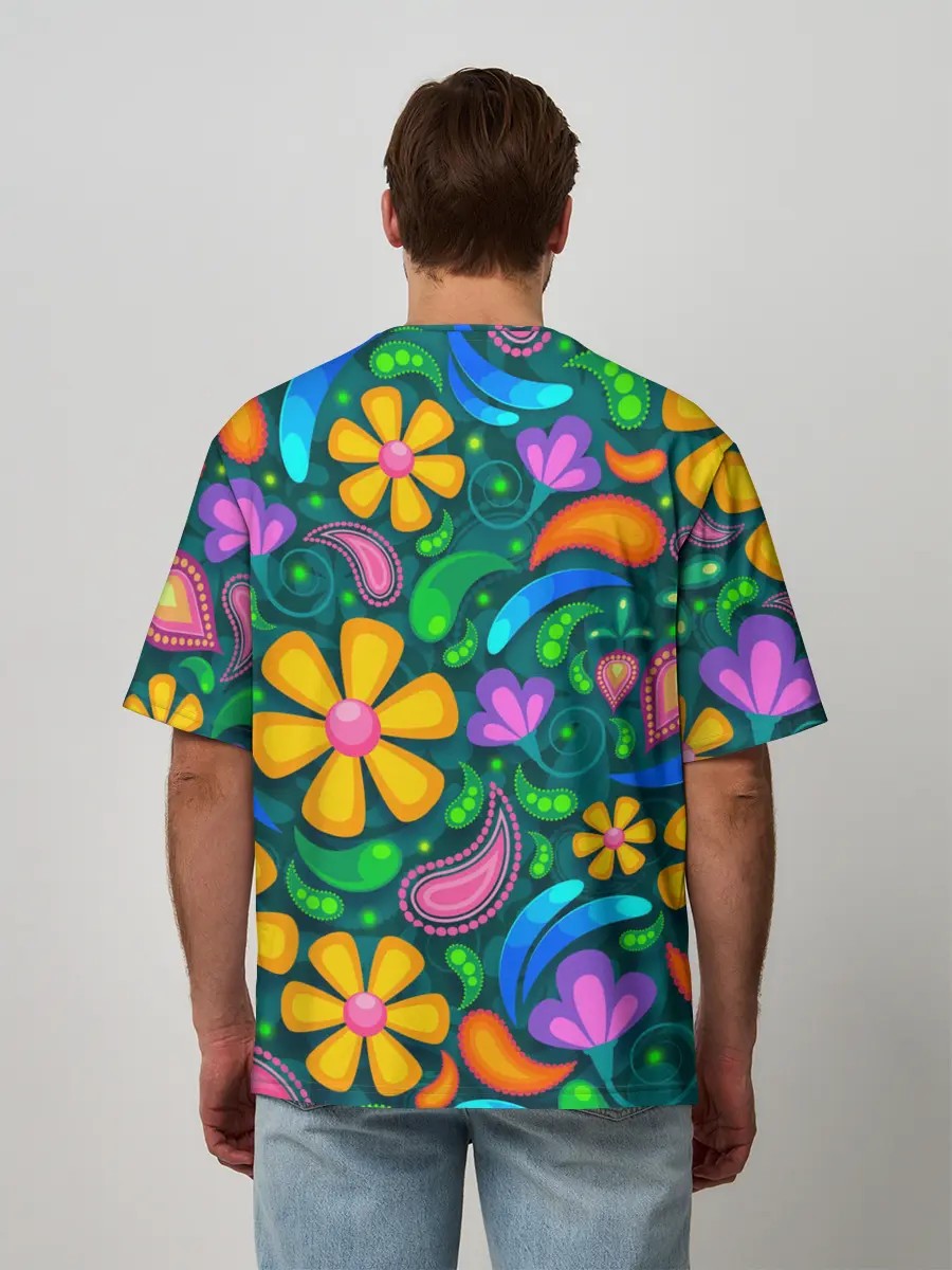 Мужская футболка оверсайз / ЯРКИЕ ЦВЕТЫ