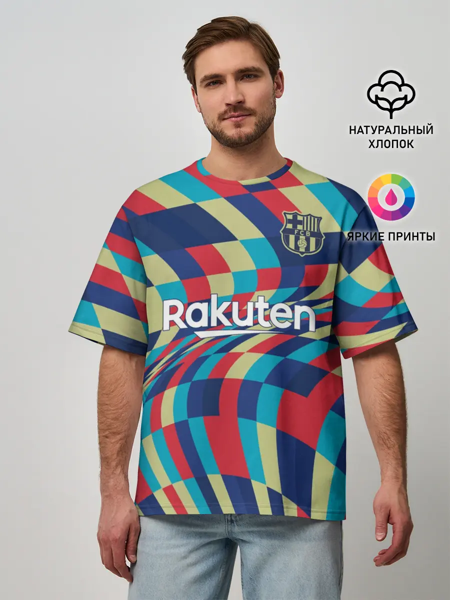 Мужская футболка оверсайз / FC Barcelona | La Liga Pre-Match