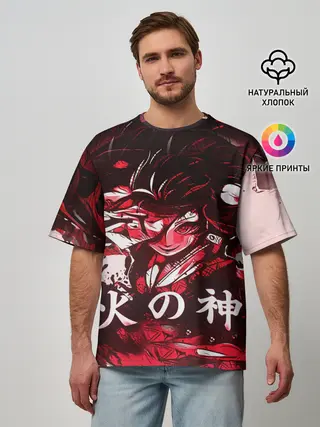 Мужская футболка оверсайз / КЛИНОК РАССЕКАЮЩИЙ ДЕМОНОВ