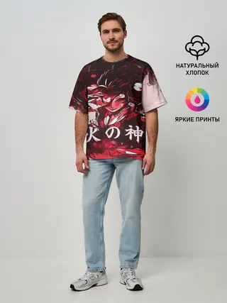 Мужская футболка оверсайз / КЛИНОК РАССЕКАЮЩИЙ ДЕМОНОВ