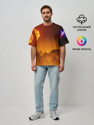 Мужская футболка оверсайз / космос