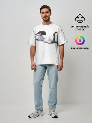 Мужская футболка оверсайз / Tall Vampire Lady. RE