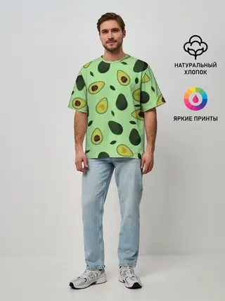 Мужская футболка оверсайз / Авокадо