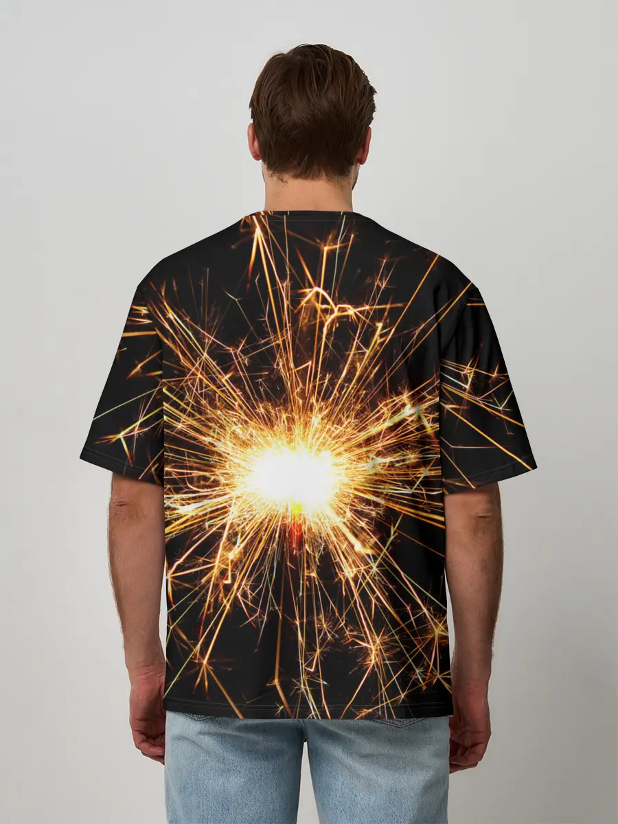 Мужская футболка оверсайз / фейерверк души