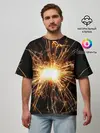Мужская футболка оверсайз / фейерверк души
