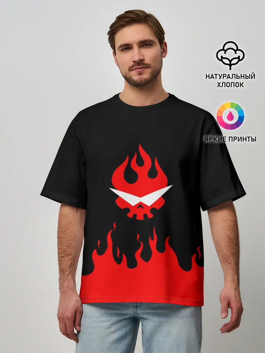 Мужская футболка оверсайз / Гуррен Лаганн языки пламени