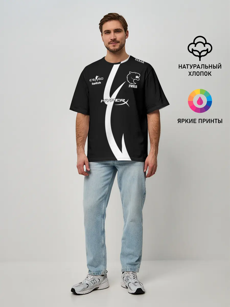 Мужская футболка оверсайз / Форма FURIA | Форма СS:GO