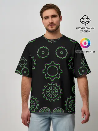 Мужская футболка оверсайз / Gears steampunk