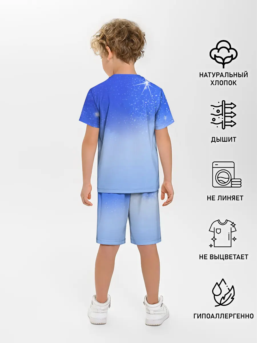 Детская пижама с шортами / Кот и космос
