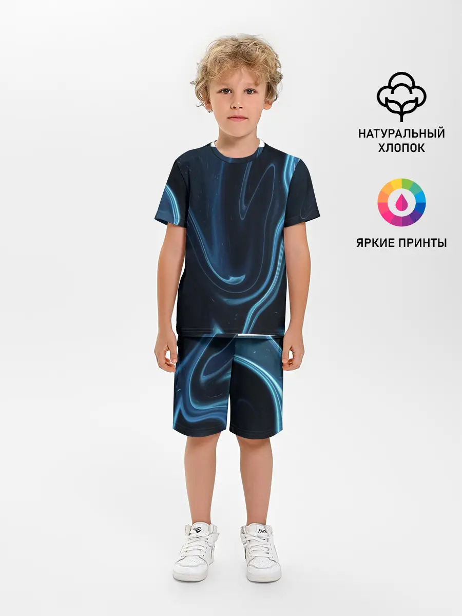Детская пижама с шортами / Космическая волна