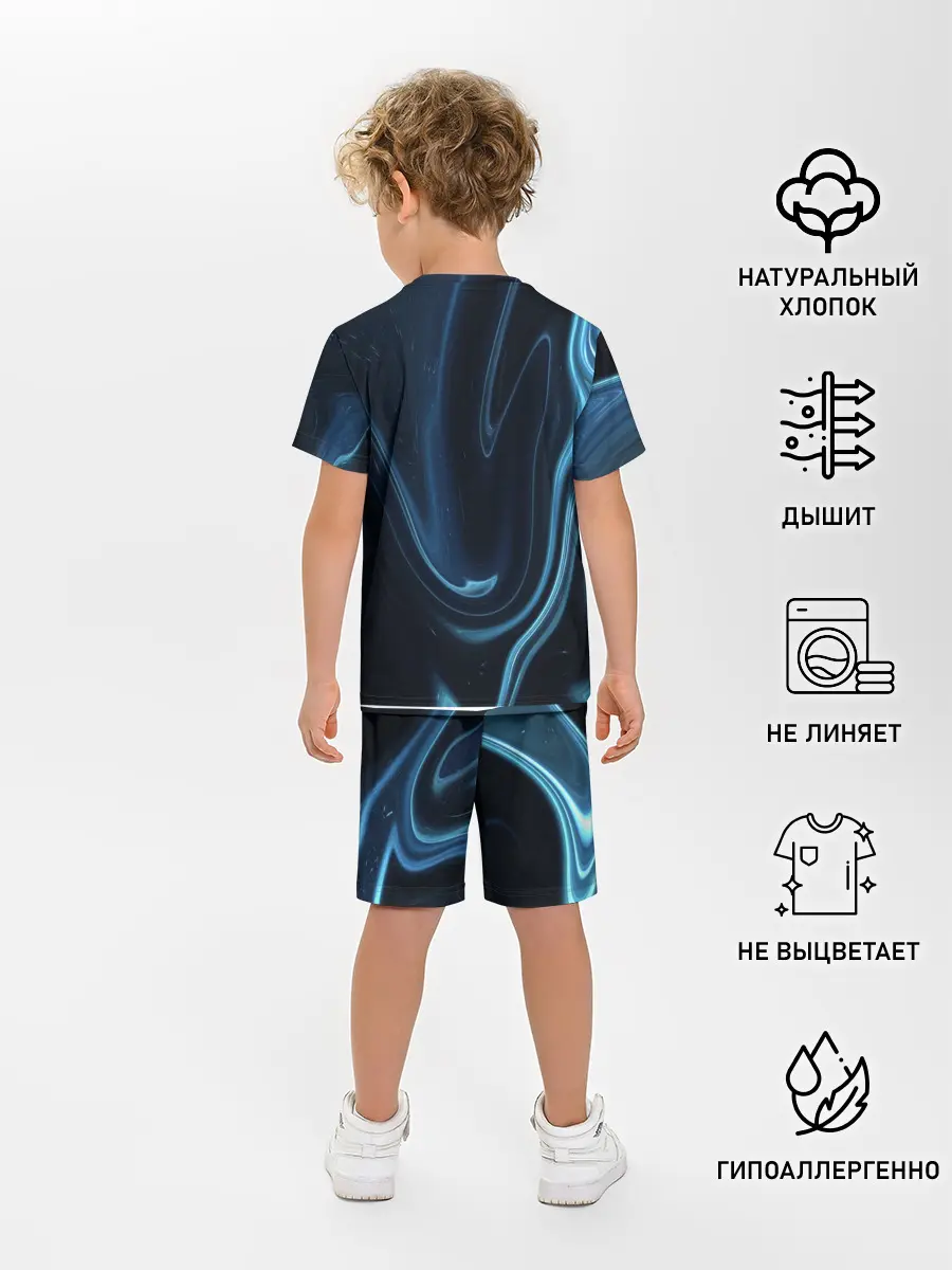 Детская пижама с шортами / Космическая волна