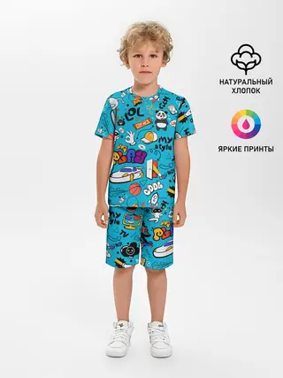 Детская пижама с шортами / Детское граффити
