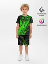 Детская пижама с шортами / Тёмные зеленые краски