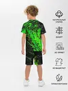 Детская пижама с шортами / Тёмные зеленые краски