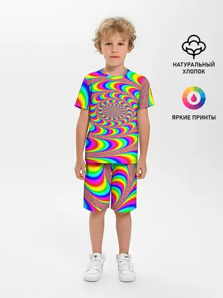 Детская пижама с шортами / Оптическая текстура