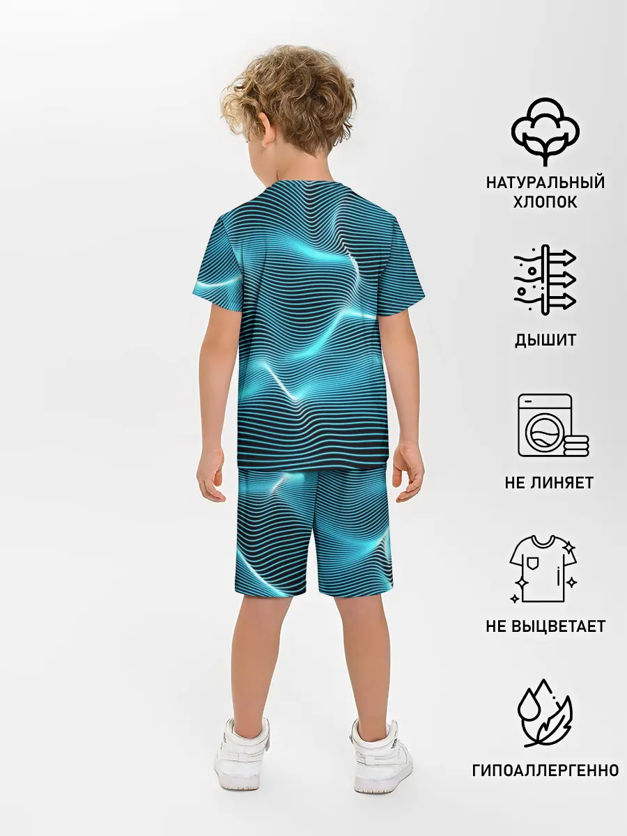 Детская пижама с шортами / Neon lines
