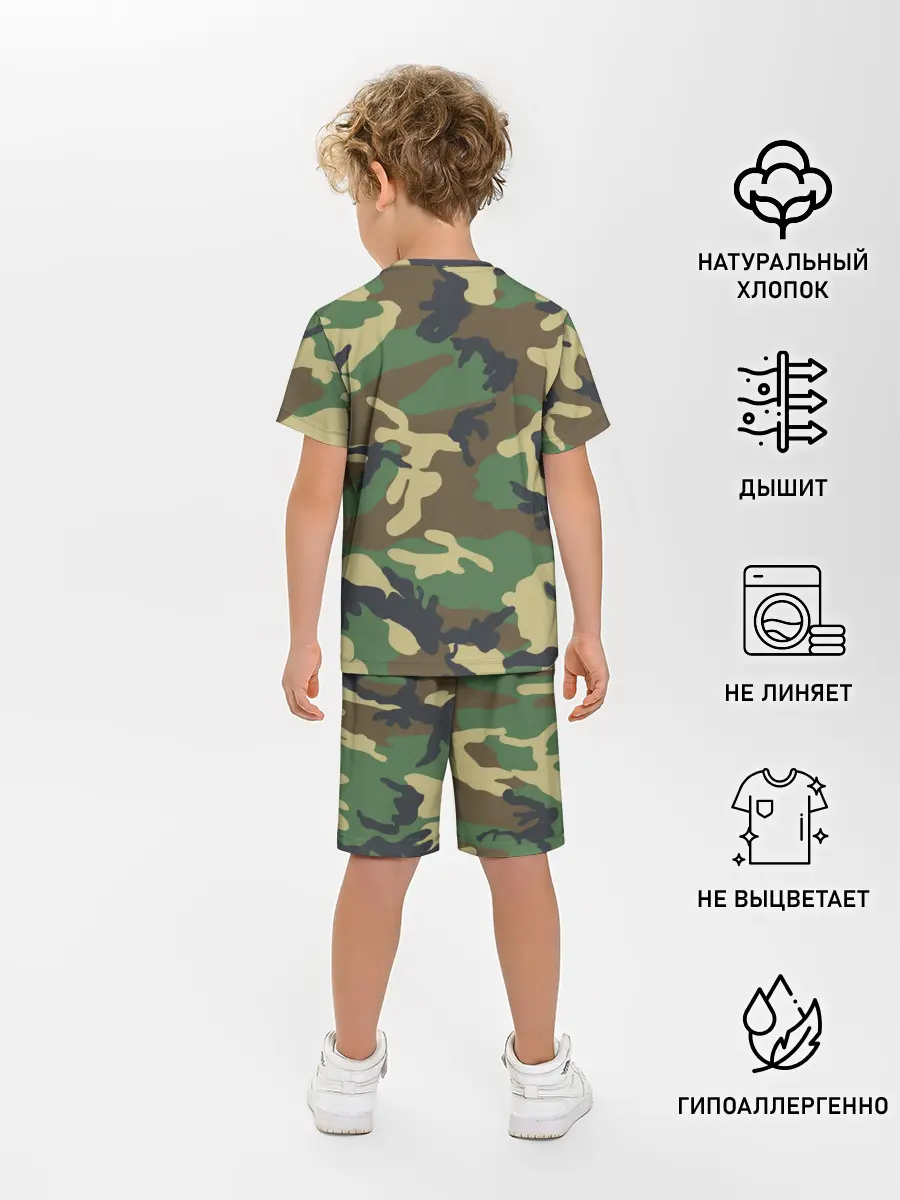 Детская пижама с шортами / ВДВ камуфляж