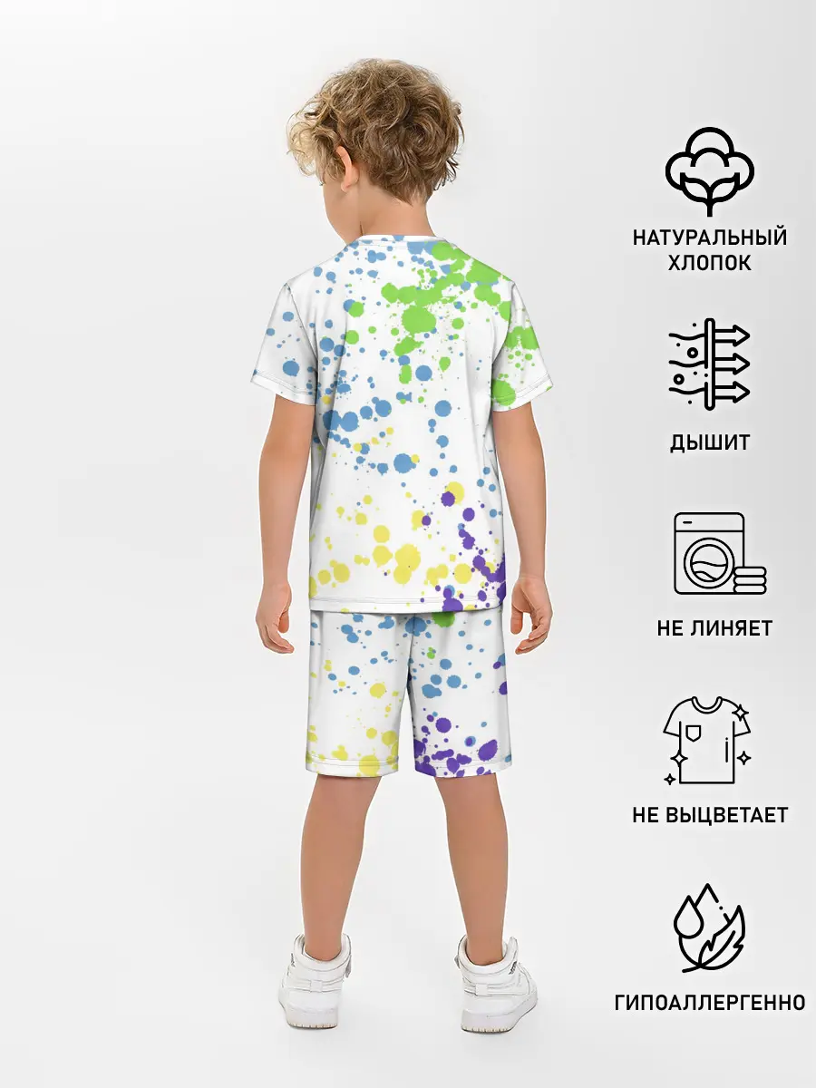 Детская пижама с шортами / Jojo зеленые пятна