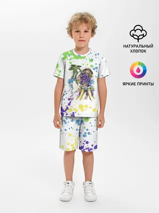 Детская пижама с шортами / Jojo зеленые пятна