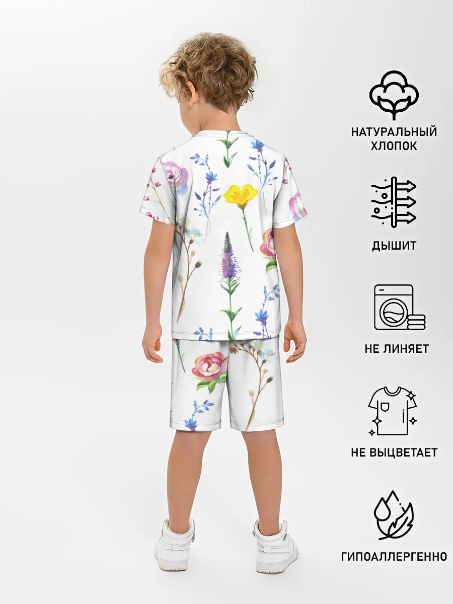 Детская пижама с шортами / Полевые цветы