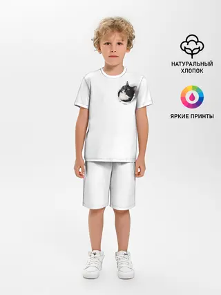 Детская пижама с шортами / КОТ В СЕРДЦЕ