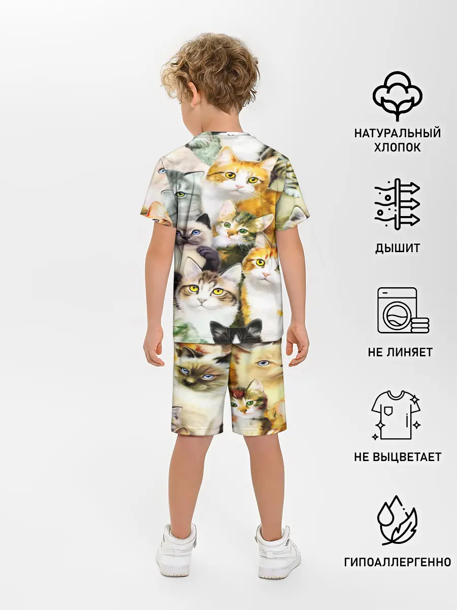Детская пижама с шортами / КОТЫ