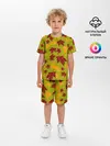 Детская пижама с шортами / осенние листья клён и дуб