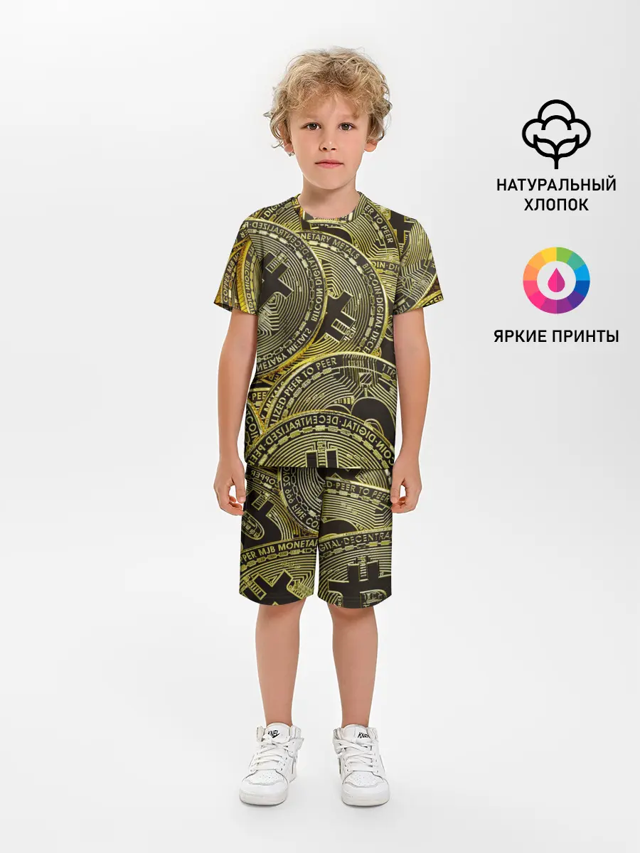 Детская пижама с шортами / БИТКОИНЫ МОНЕТЫ