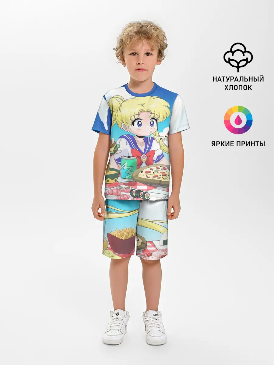 Детская пижама с шортами / Пицца Мун