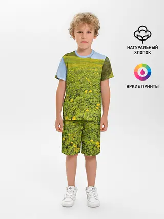 Детская пижама с шортами / Поле одуванчиков