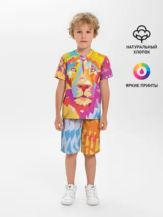 Детская пижама с шортами / Акварельный лев