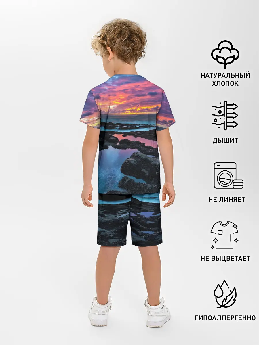 Детская пижама с шортами / Закат