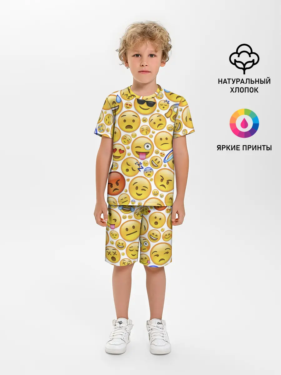 Детская пижама с шортами / Смайлы.