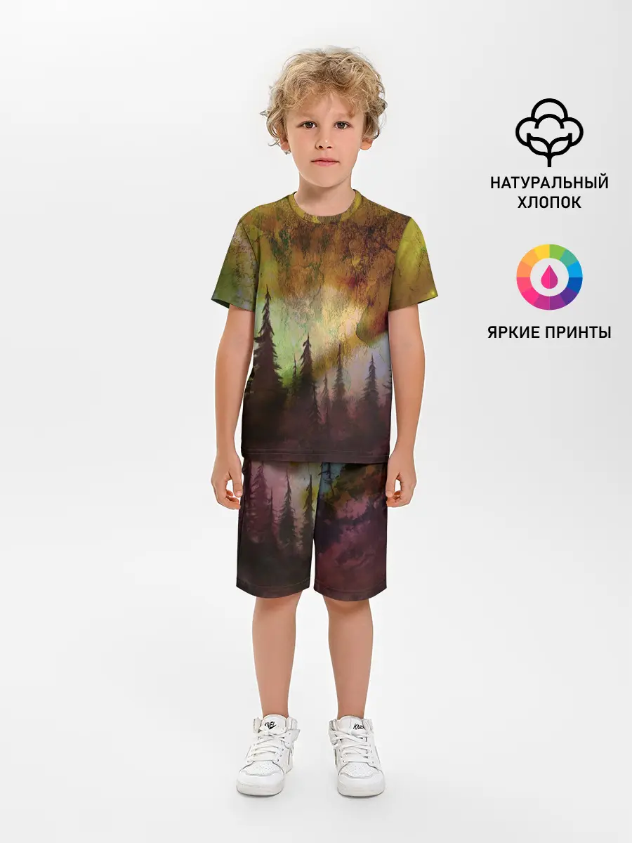Детская пижама с шортами / СТРАШНЫЙ ЛЕС