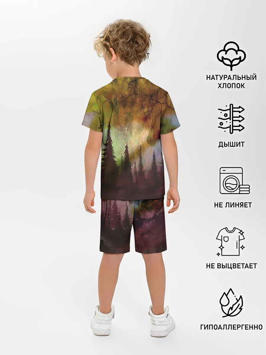 Детская пижама с шортами / СТРАШНЫЙ ЛЕС