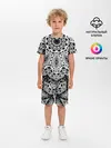 Детская пижама с шортами / Черно-белый орнамент