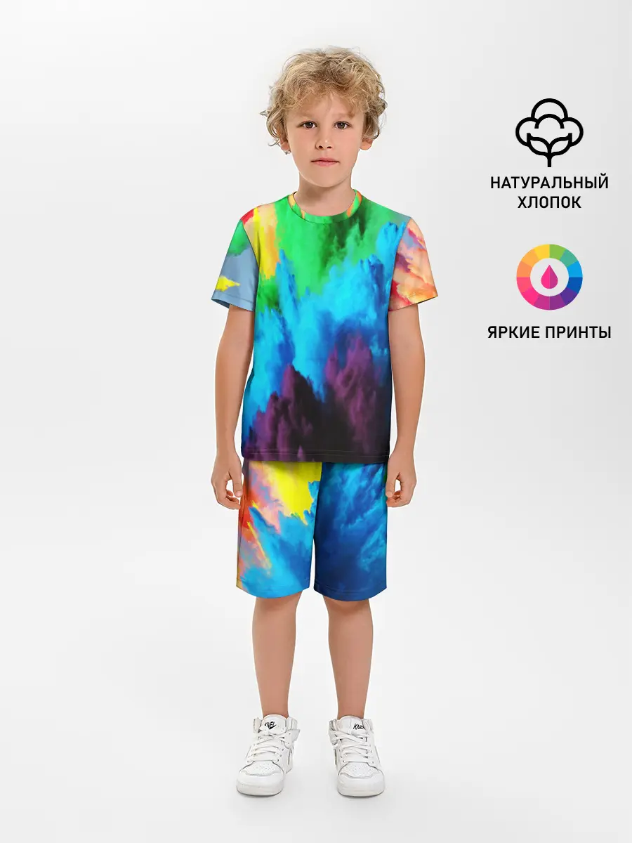 Детская пижама с шортами / РАЗНОЦВЕТНЫЕ КРАСКИ