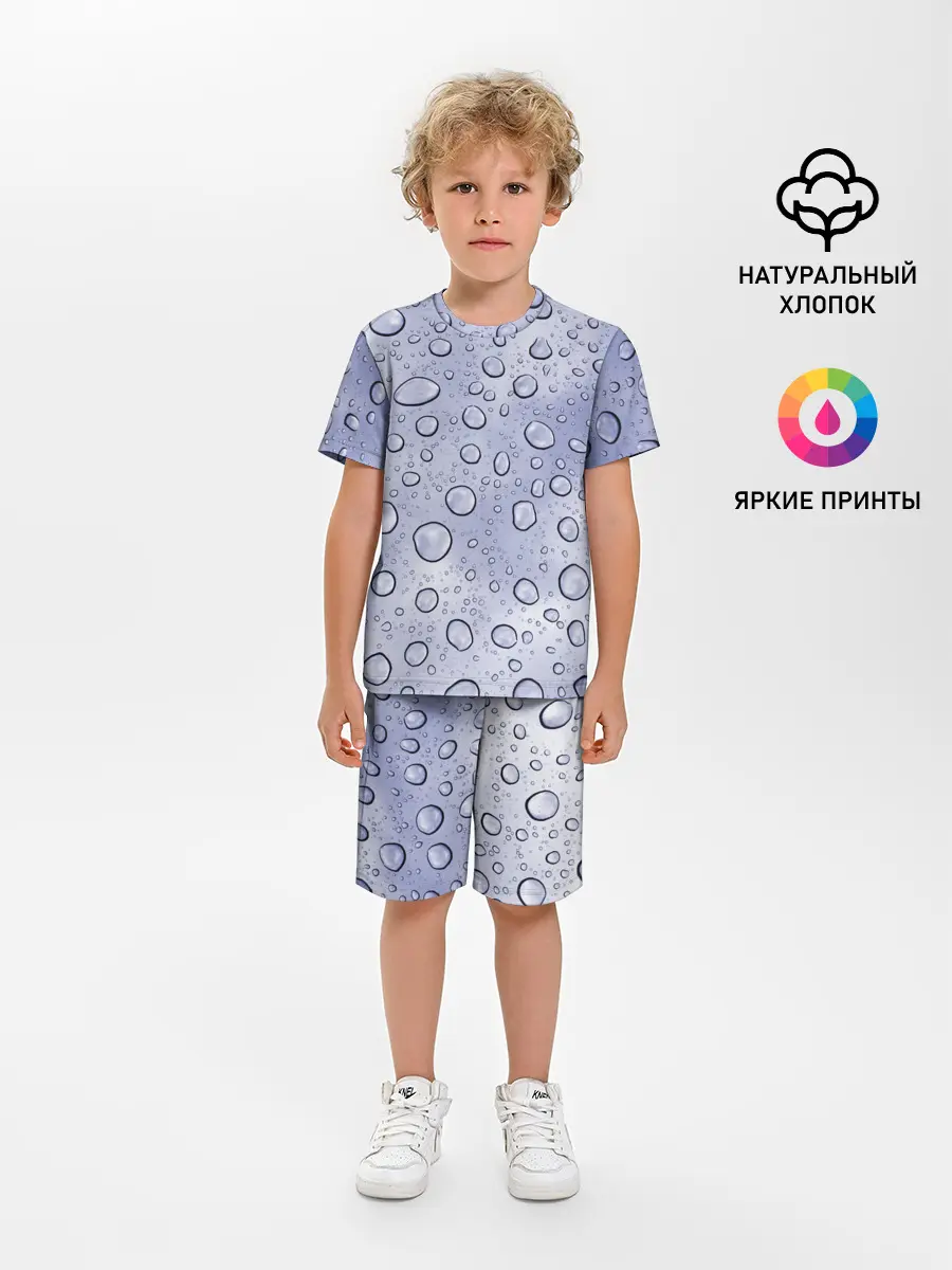 Детская пижама с шортами / Капли на Стекле
