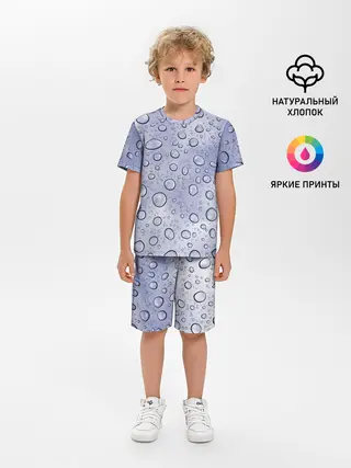 Детская пижама с шортами / Капли на Стекле