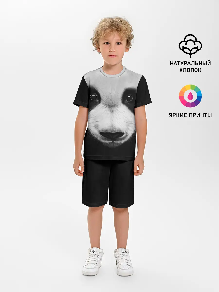 Детская пижама с шортами / Морда панды