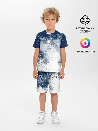 Детская пижама с шортами / Чернильные капли
