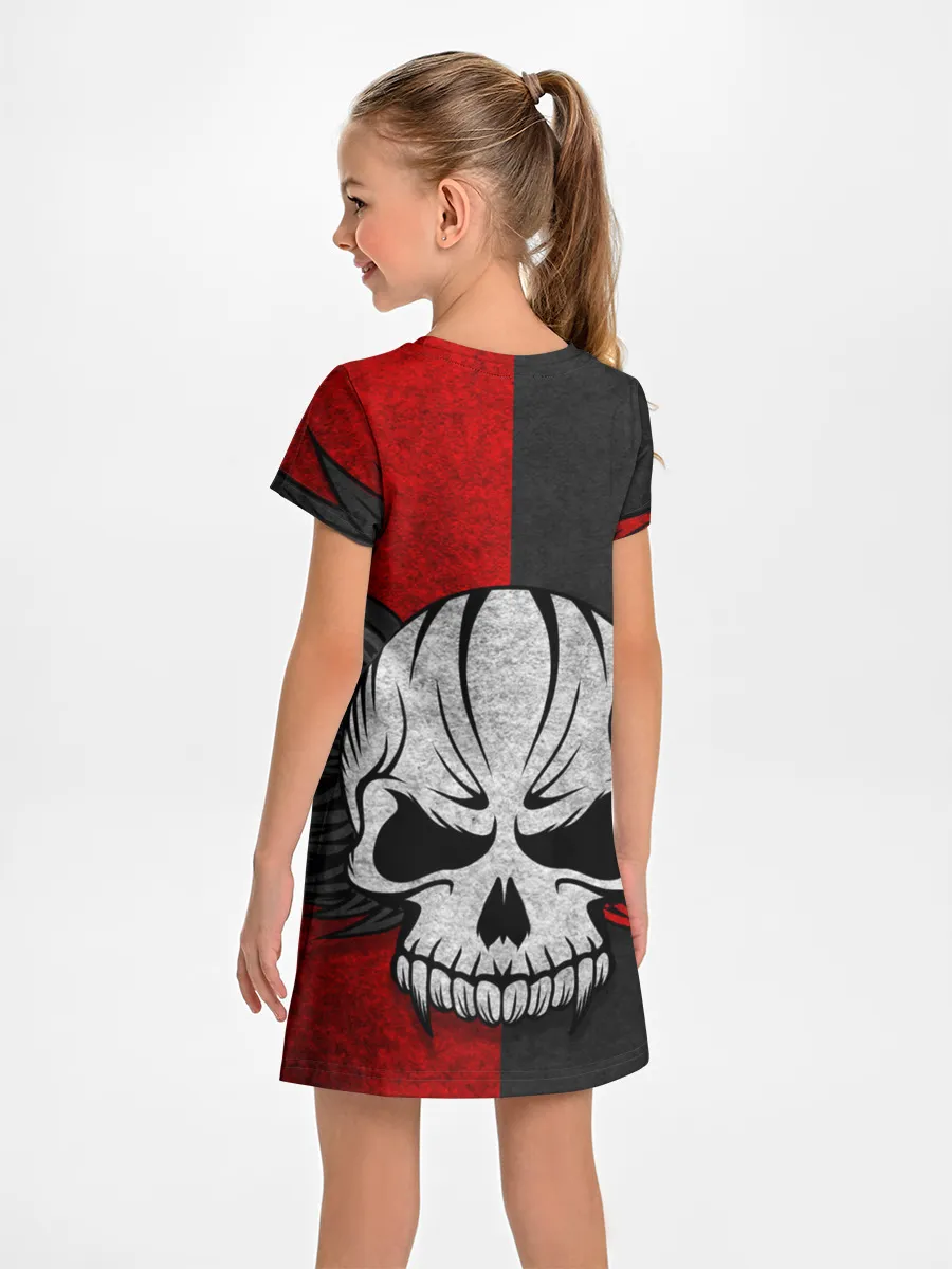 Детское платье / Крылатый череп 3D