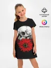 Детское платье / Череп и Красный Цветок | Skull