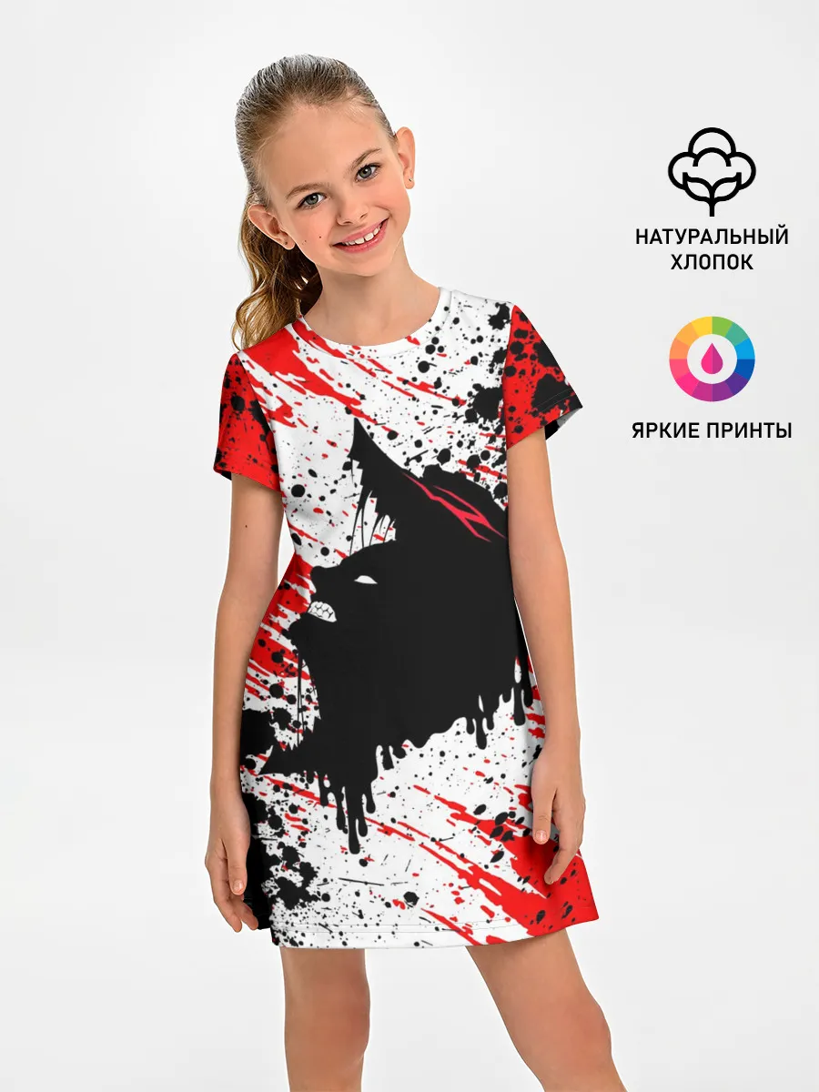 Детское платье / БЕРСЕРК краска брызги