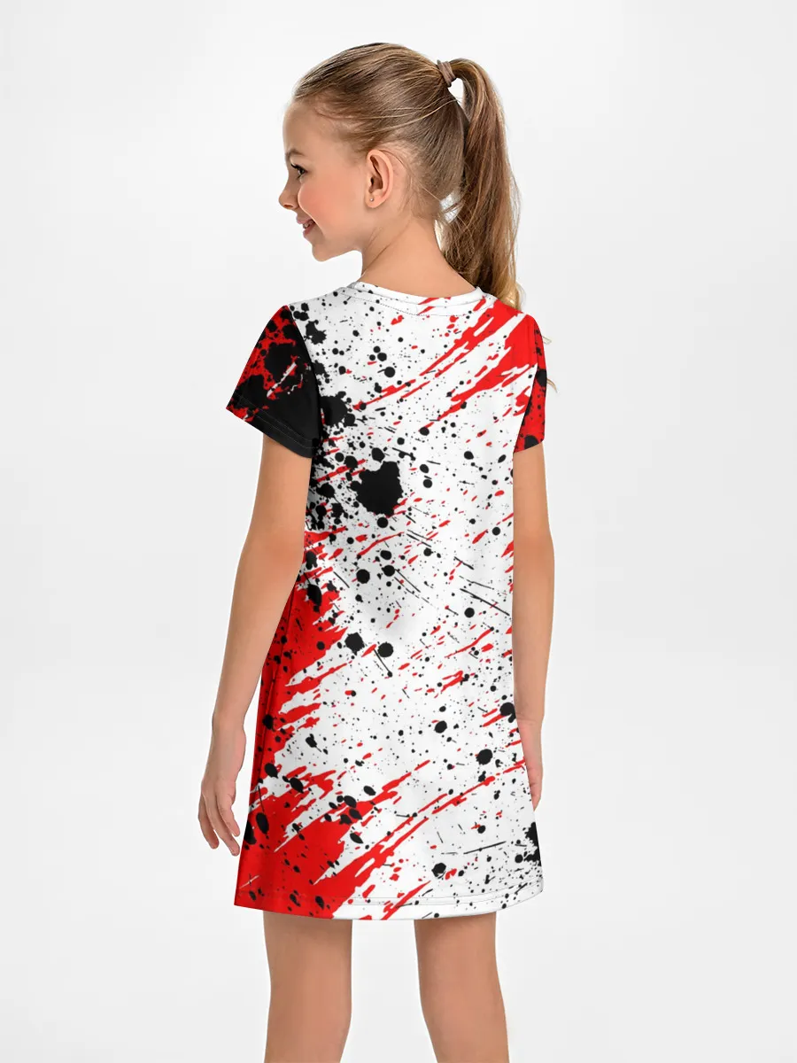 Детское платье / БЕРСЕРК краска брызги