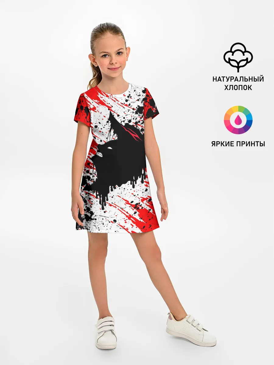 Детское платье / БЕРСЕРК краска брызги